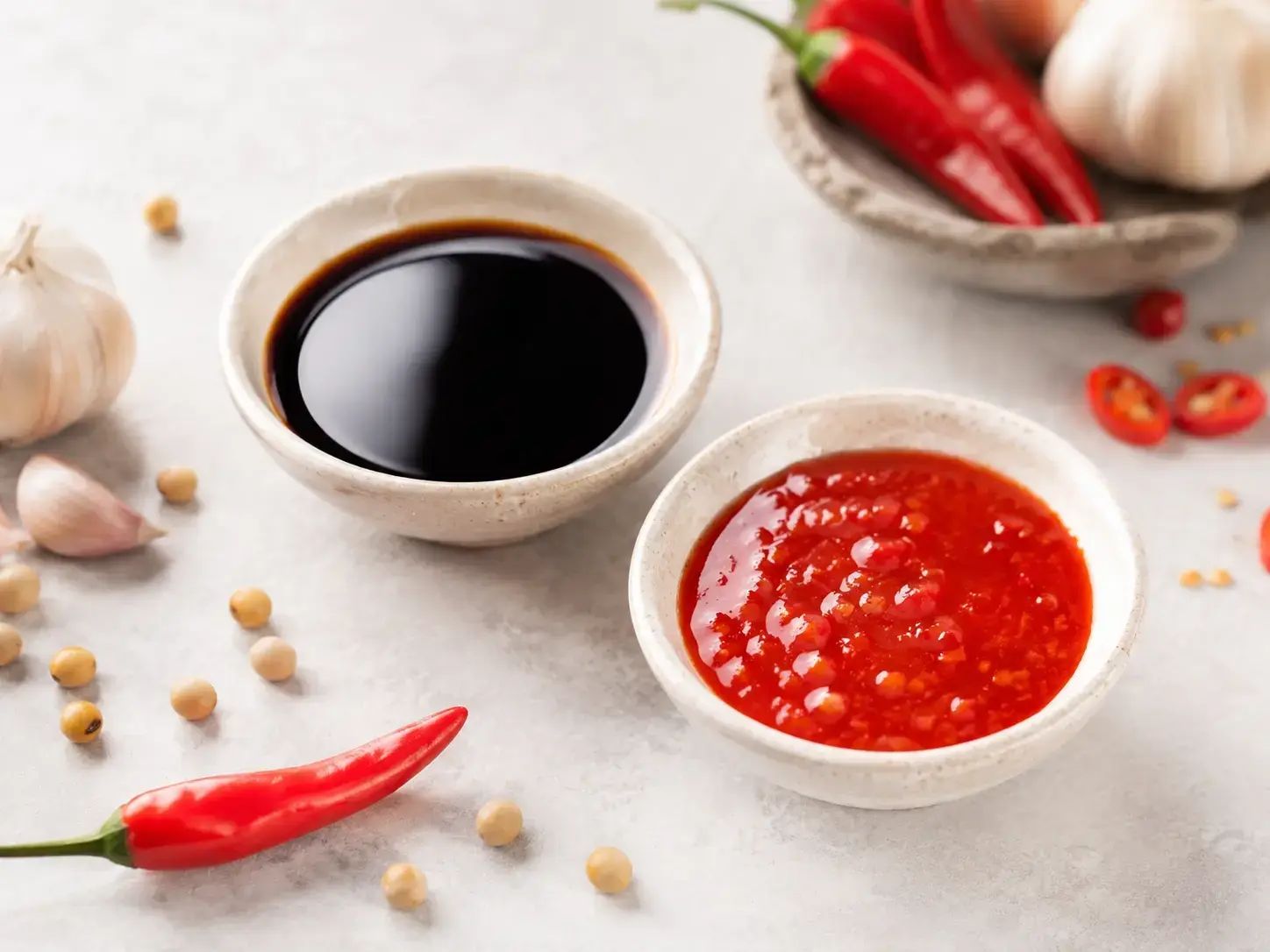 Soya sauce and chili paste